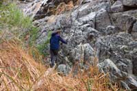 13-Kenny_checks_out_the_route_up_and_to_right_to_Upper_Darwin_Falls