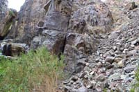 23-back_to_stream_level,falls_to_left,tallus_slope_to_right_viable_for_getting_to_top