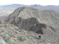 13-Lyn_and_Ken_climbing_up_a_bit_of_crumbly_steep_terrain