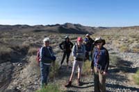 01-starting_our_trek-Peanut_Peak_in_distance-Val,Julia,Stella,Luba,Ed,Kenny