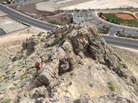 36-Joel_checking_out_outcropping_for_descent_options