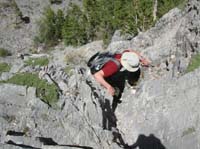 35-Dad_climbing_up_the_class_III_cliff