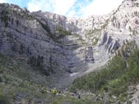 11-amazing_geologic_pressure_to_fold_rock_like_that-snow_pack_feeding_Big_Falls-we_go_to_right