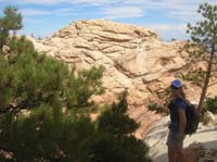 66-Jen_with_Monument_Peak_only_500_feet_away