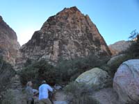63-Jutta_and_Ed_with_Mescalito_Peak-went_up_to_right,down_from_left_of_peak