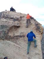 15-Luba_and_Richard_climbing_up_to_Magic_Mountain-Ed_on_top