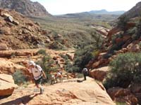 03-group_starting_our_steep_slab_ascent_from_Calico_Hills