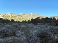 01-rising_sun_on_La_Madre_Mountains_on_the_way_to_La_Madre_Springs-hiking_with_Greg_Rudowsky