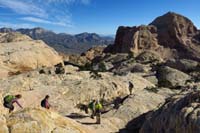 19-group_hiking_along_sandstone_to_Bridge_Mt