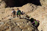 63-group_heading_down_really_steep_section-some_crawled,some_walked_down_natural_steps