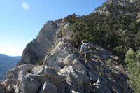 31-Laszlo_on_knife-edge_getting_closer_to_peak-steep_and_tough_terrain