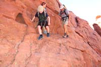 27-Lucas_heads_down_with_confidence_with_his_Dad,Brett_scrambling_down