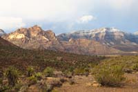 20-view_from_Pine_Creek_parking_lot-sunset_glow_on_White_Rock_Hills_Peak_and_La_Madre_Mountains