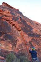 43-Patti_reached_the_ledge-the_wall_above_is_where_the_last_rappel_started