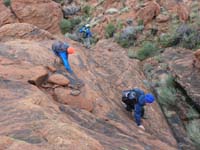 57-Luba_Bill_and_Bill_scrambling_down_rock-easier_since_not_as_wet,but_still_a_little_slick