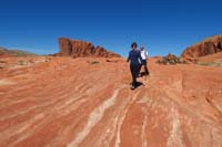 01-Tony_and_Shannon_on_trail_to_Fire_Wave_with_Gibralter_Rock_in_background